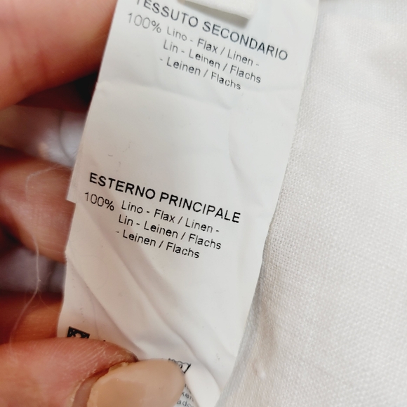 120% lino white printed blouse - Picture 7 of 7